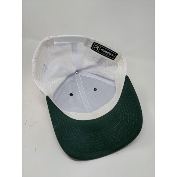 Richardson Style 112 Mesh Back Snapback Trucker Hat Green & White - Picture 7 of 10